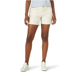 New Lee Ultra Soft Waistband Midrise Cargo Short Regular Fit Size 22 Rainy Day